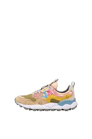 Sneakers in suede e tessuto tecnico Rosa, Verde 2017817011M71 FLOWER MOUNTAIN | Sneaker | 2017817011M71